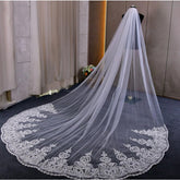 New 5m Long lace Fairy Wedding Veil with Hair Comb